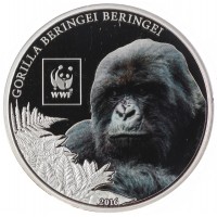 Монета Танзания 100 шиллингов 2016 Всемирный фонд дикой природы - Горная горилла