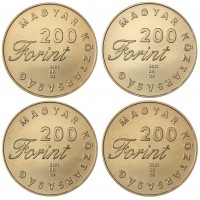 Венгрия набор 4 монеты 200 форинтов 2001 Детская литература UNC