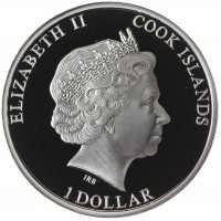 Монета Острова Кука 1 доллар 2012 История Египта - Абу-Симбел