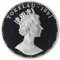 Монета Токелау 5 тала 1991 50 лет нападению на Перл-Харбор