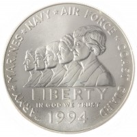 Монета США 1 доллар 1994 Мемориал женщинам на военной службе