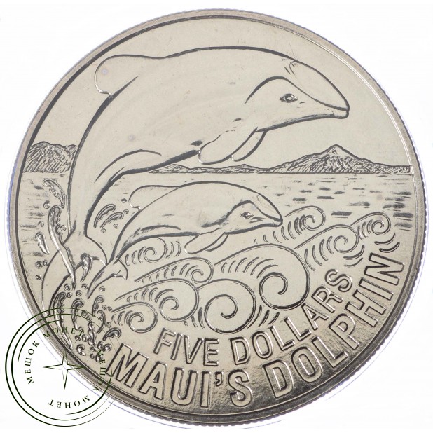 Новая Зеландия 5 долларов 2010 Дельфин Мауи