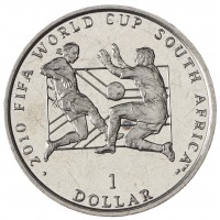 Монета Сьерра-Леоне 1 доллар 2010 Чемпионат мира по футболу 2010 в ЮАР