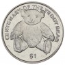 Британские Виргинские острова 1 доллар 2002 100 лет плюшевому мишке