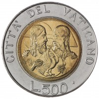 Монета Ватикан 500 лир 1988