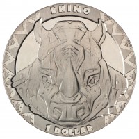 Монета Сьерра-Леоне 1 доллар 2019 Носорог