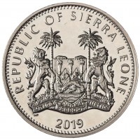 Монета Сьерра-Леоне 1 доллар 2019 Носорог