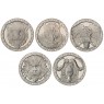 Сьерра-Леоне набор 5 монет 1 доллар 2019 Большая пятерка - Носорог, Лев, Слон, Буйвол, Леопард