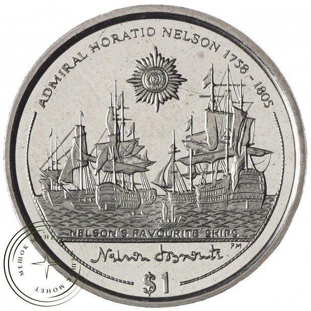 Британские Виргинские острова 1 доллар 2005 Горацио Нельсон - Любимые корабли Нельсона