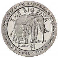 Монета Сьерра-Леоне 1 доллар 2001 Большая африканская пятёрка - Слон