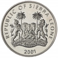 Монета Сьерра-Леоне 1 доллар 2001 Большая африканская пятёрка - Слон