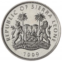 Монета Сьерра-Леоне 1 доллар 1999 Америго Веспуччи