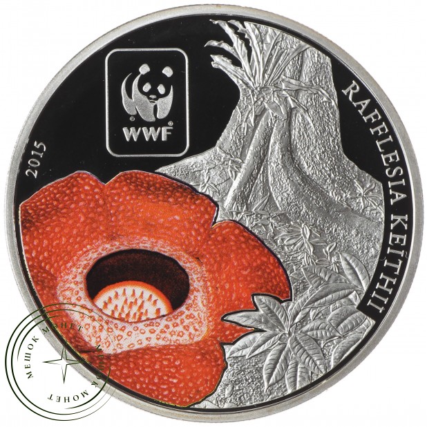ЦАР 100 франков 2015 Всемирный фонд дикой природы - Раффлезия