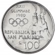 Сан-Марино 100 лир 1980 XXII летние Олимпийские Игры в Москве 1980