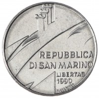 Сан-Марино 100 лир 1990 Шестнадцать веков истории