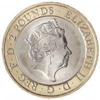 Монета Великобритания 2 фунта 2016 400 лет со дня смерти Уильяма Шекспира - Трагедия