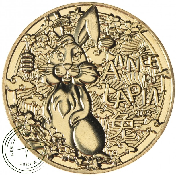 Франция 1/4 евро 2023 Китайский гороскоп - год кролика