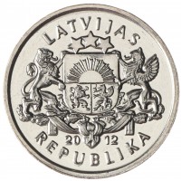 Монета Латвия 1 лат 2012 Колокольчики