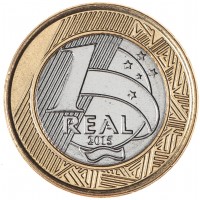 Монета Бразилия 1 реал 2015 XXXI летние Олимпийские Игры в Рио-де-Жанейро 2016 - Футбол
