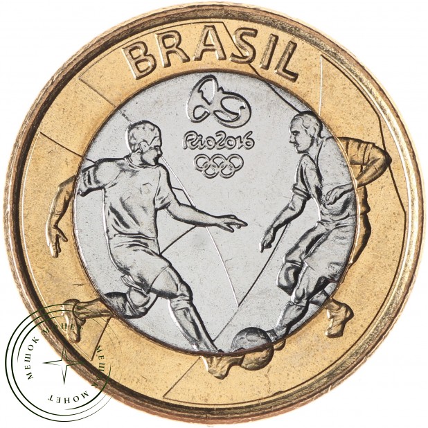 Бразилия 1 реал 2015 XXXI летние Олимпийские Игры в Рио-де-Жанейро 2016 - Футбол