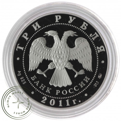 3 рубля 2011 Переднеазиатский леопард