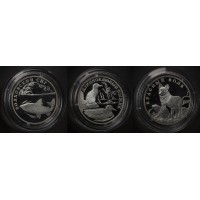 Набор 3 монеты 1 рубль Красная книга 2005