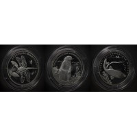 Набор 3 монеты 2 рубля Красная книга 2008