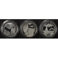 Набор 3 монеты 3 рубля 2001 Сберегательное дело в России