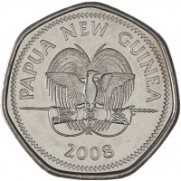 Монета Папуа - Новая Гвинея 50 тойя 2008 35 лет Банку Папуа Новой Гвинеи