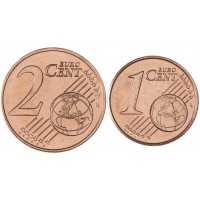 Греция набор монет 1 и 2 евроцента 2017