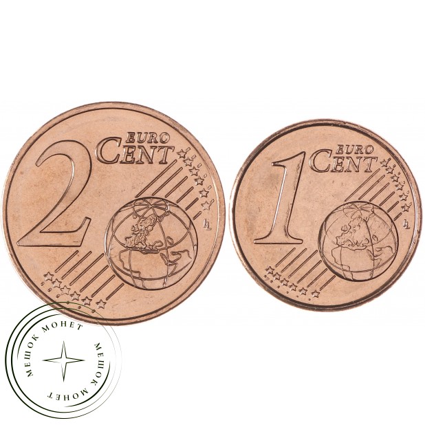 Греция набор монет 1 и 2 евроцента 2017