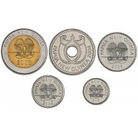 Папуа - Новая Гвинея набор 5 монет 2004-2008 Животные