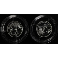 Набор 2 монеты 1 рубль 1997 Зимние Олимпийские игры в Нагано - Биатлон и Хоккей