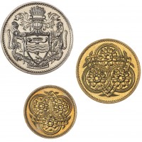 Гайана набор 3 монеты 1, 5 и 25 центов 1977-1992