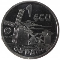 Монета Испания 1 ЭКЮ 1994 Дон Кихот