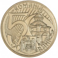 Монета Румыния 50 бань 2011 625 лет началу правления Короля Мирчи Старого