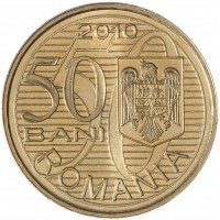 Монета Румыния 50 бань 2010 100 лет первому полету Аурела Влайка