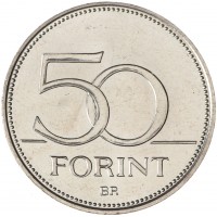 Монета Венгрия 50 форинтов 2016 70 лет форинту