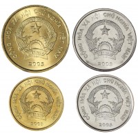 Вьетнам набор 4 монеты 200, 500, 1000 и 2000 донг 2003