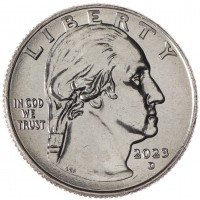 Монета США 25 центов 2023 Летчица Бесси Колман