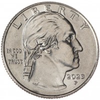 Монета США 25 центов 2023 Летчица Бесси Колман