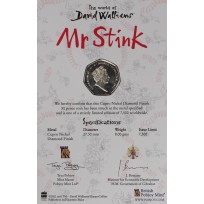 Гибралтар 50 пенсов 2022 Книга Дэвида Уолльямса "MR STINK"