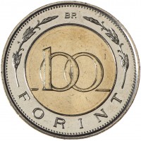 Монета Венгрия 100 форинтов 2022