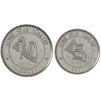 Либерия набор 2 монеты 5 и 10 долларов 2022