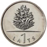 Монета Латвия 1 лат 2006 Шишка