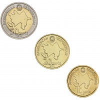 Азербайджан набор 3 монеты 10, 20, 50 гяпиков 2021