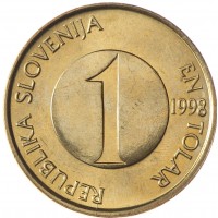 Монета Словения 1 толар 1998