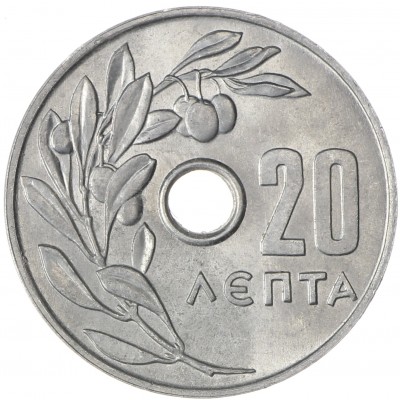 Монета Греция 20 лепт 1969