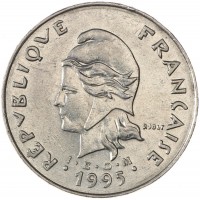 Монета Французская Полинезия 50 франков 1995