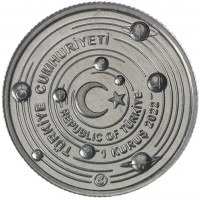 Турция набор 10 монет 1 куруш 2022 Космос - Планеты Солнечной системы